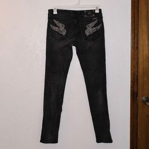 Miss Me faded black angel wing skinny jeans
